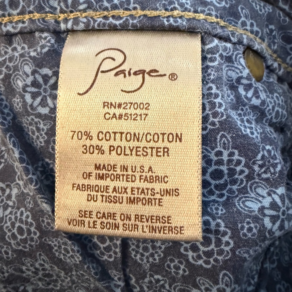 Paige Women's Blue Skyline Dark Blue Mid-rise Straight Leg Jeans Size 28 - Picture 3 of 8